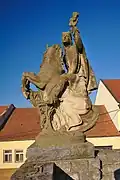 Socha svatého Václava za kostelem svatého Vavřince