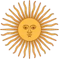 Detail slunce argentinské vlajky