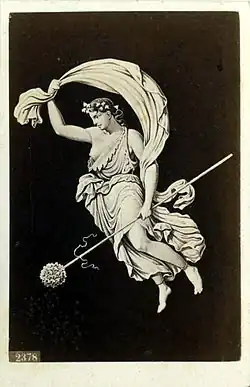 Bakchantka, fotografie fresky z Pompejí