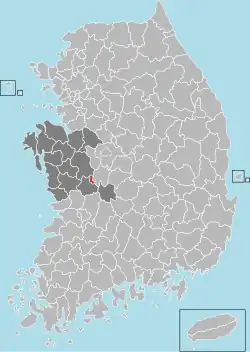 Kjerjong na mapě