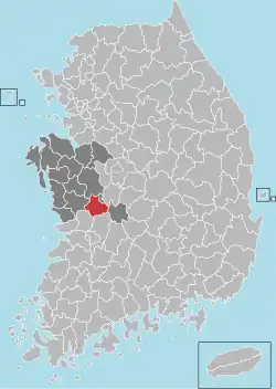 Nonsan na mapě