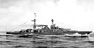 Ilustrace bitevní lodě třídy South Dakota