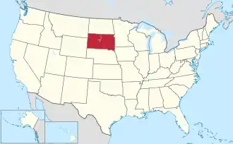 Jižní Dakota na mapě USA