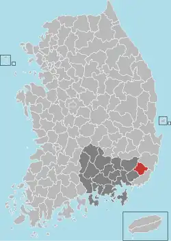 Jangsan na mapě