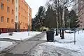 Jižní pohled do Lidické ulice od křižovatky s Mánesovou ulicí