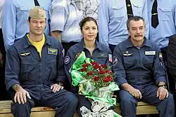 Zleva doprava: Lopez-Alegria, Ansariová, Ťurin