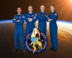 Zleva: Raja Chari, Thomas Marshburn, Matthias Maurer, Kayla Barronová