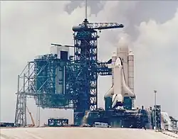 Startovací komplex 39A s raketoplánem Enterprise