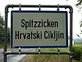 dvojjazyčná cedule německo-chorvatská
