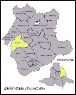 Šaratice na mapě