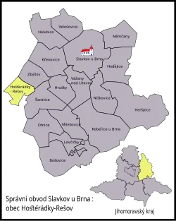 Hostěrádky-Rešov na mapě