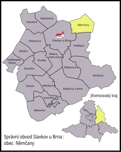 Němčany na mapě