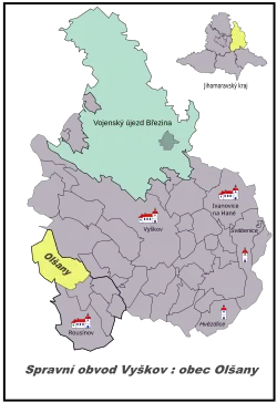 Olšany na mapě