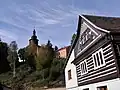 Srbská Kamenice, v pozadí kostel sv. Václava