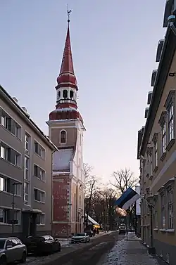 Ulice s kostelem sv. Alžběty