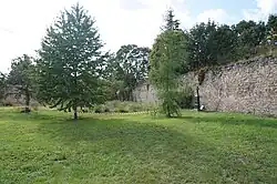 Děkanská zahrada, kde bylo objeveno torzo zděné hradby