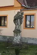 Statue near Rectory in Dalešice, Třebíč District.jpg