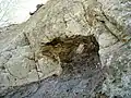 Suevit nad vrstvou sedimentů