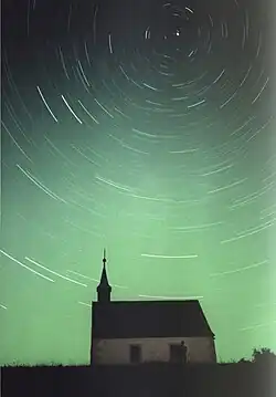 Ehrenbürg (Walberla), doba osvitu: 45 min, klasický barevný film, ohnisko 50 mm