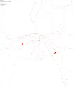 Schéma trolejbusových a tramvajových tratí v Plzni v roce 2017