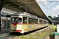 Tříčlánková tramvaj GT8 s vlečným vozem