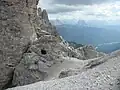 pohled z passo della Sentinella do údolí Val Fiscalina