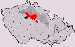 Středolabská tabule na mapě Česka
