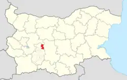 Obština na mapě Bulharska