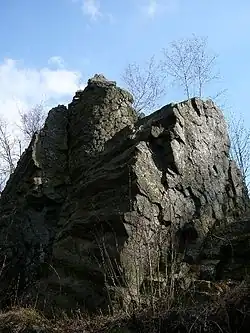 Vrcholová čedičová skaliska na Stříbrníku