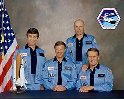 Zleva doprava Peterson, Weitz, Musgrave, Bobko