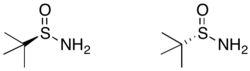 Dva enantiomery terc-butansulfinamidu