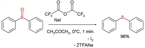 Deoxygenace sulfoxidu