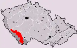 Šumavské podhůří na mapě Česka