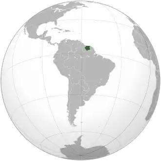 Poloha Surinamu