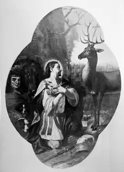 Obraz sv. Eustacha na bočním oltáři kostela
