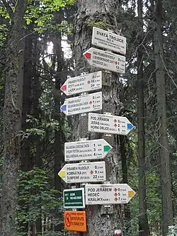 Rozcestník pěších tras