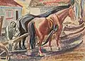 Svatopluk Máchal Zapřahání (pastel)