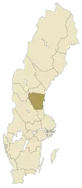 Hälsingland na mapě Švédska
