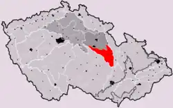 Svitavská pahorkatina na mapě Česka