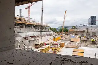 Swiss Life Arena při stavbě v roce 2020