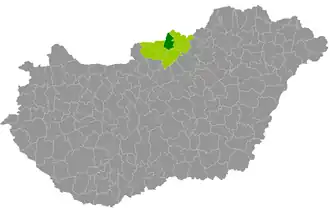 okres Szécsény na mapě Maďarska