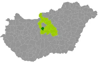 okres Szigetszentmiklós na mapě Maďarska