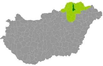 okres Szikszó na mapě Maďarska