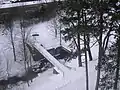Vtok potoka do podzemí z borovinského mostu