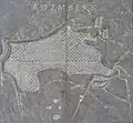 Detail na boku podstavce Krčínova pomníku: Rožmberk