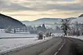 Třemešná v zimě (příjezd od Vysoké)