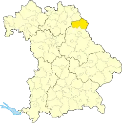 Zemský okres Tirschenreuth na mapě Bavorska