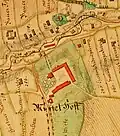 Okolí zámku v Berthelsdorfu na pozemkové mapě z roku 1764.