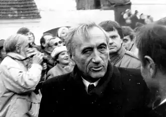 Předseda vlády Tadeusz Mazowiecki v roce 1989