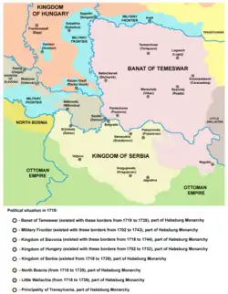 Situace na panonském válčišti během války mezi Rakouskem a Tureckem v letech 1716 až 1718.